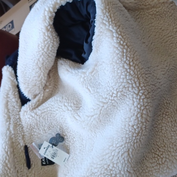 Express Men’s Navy Blue Sherpa Lined Jacket, nwt - Picture 10 of 10